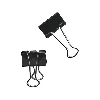 Binder clip, 19mm, efficiently binds from 40 to 60 pages, 12 pieces in a pack